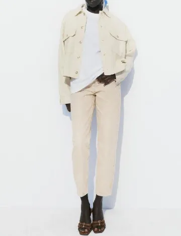 Jacheta Zara, ecru Alb