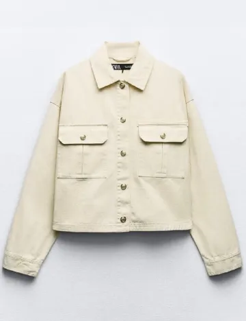 Jacheta Zara, ecru Alb