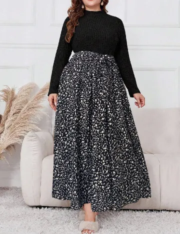 Rochie lunga SHEIN CURVE, negru Negru