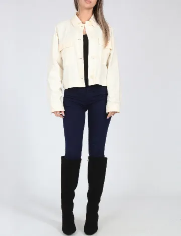 Jacheta Zara, ecru Alb