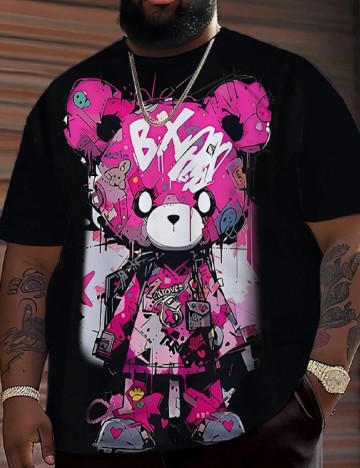 Tricou SHEIN Plus Size Men, negru