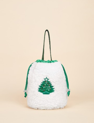 Sac pentru cadouri SHEIN, alb/verde