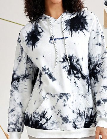 Hanorac SHEIN, alb/negru