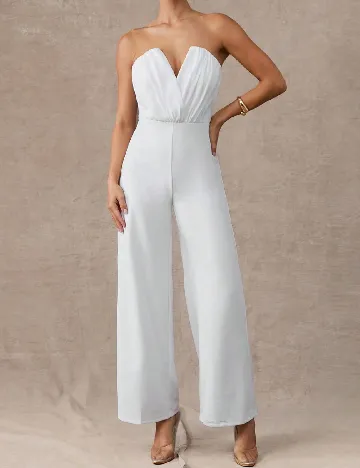 Salopeta SHEIN, alb Alb