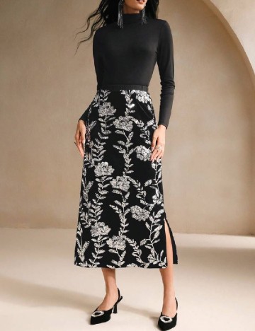 Fusta Anewsta, negru/argintiu