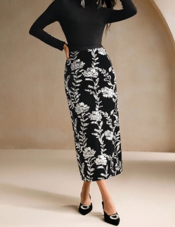 Fusta Anewsta, negru/argintiu