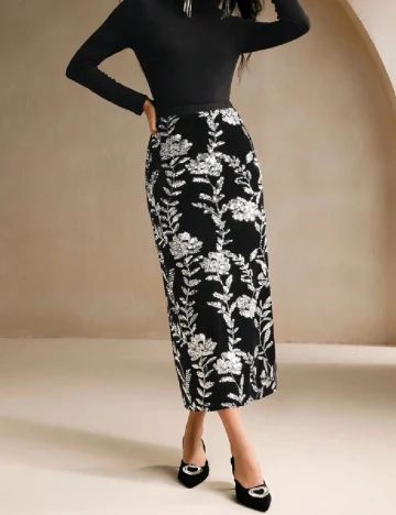 Fusta Anewsta, negru/argintiu Negru