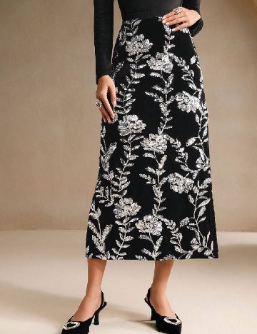 Fusta Anewsta, negru/argintiu