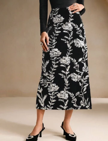 Fusta Anewsta, negru/argintiu Negru