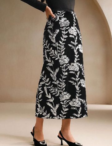 Fusta Anewsta, negru/argintiu