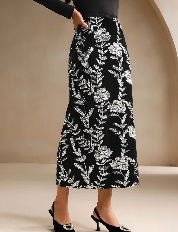 Fusta Anewsta, negru/argintiu Negru