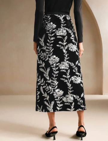 Fusta Anewsta, negru/argintiu Negru