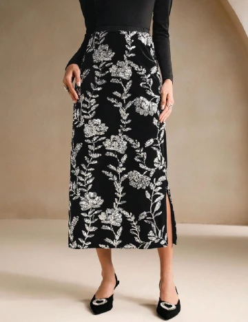 Fusta Anewsta, negru/argintiu Negru