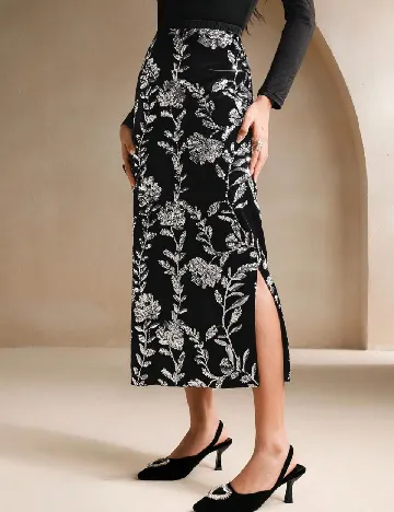 Fusta Anewsta, negru/argintiu Negru