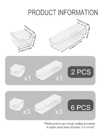 Set cutii depozitare SHEIN, transparent Alb