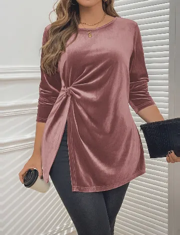 Bluza SHEIN CURVE, roz pudra Roz