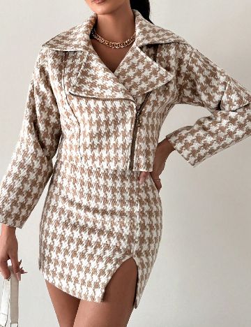 Compleu SHEIN, maro/alb