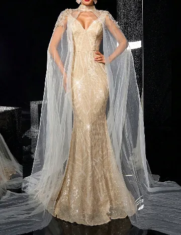 Rochie lunga SHEIN, crem Crem