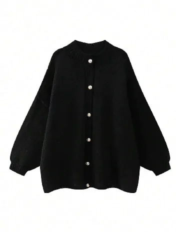 Cardigan SHEIN CURVE, negru Negru