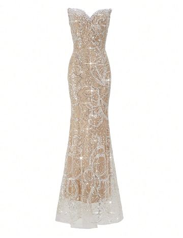 Rochie lunga SHEIN, crem