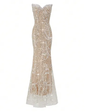 Rochie lunga SHEIN, crem Crem