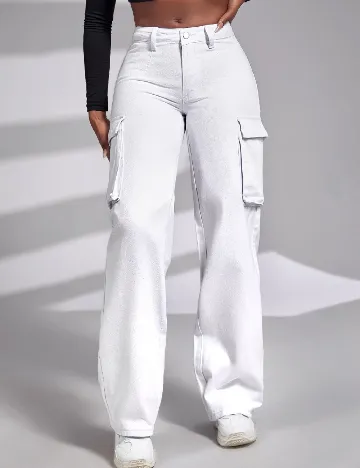 Blugi SHEIN, alb Alb