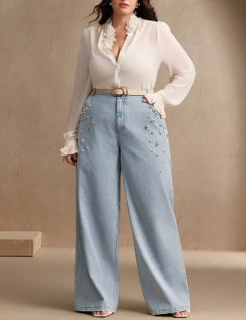 Blugi Anewsta Curve, albastru