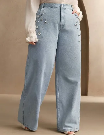 Blugi Anewsta Curve, albastru Albastru