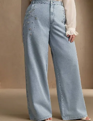 Blugi Anewsta Curve, albastru Albastru