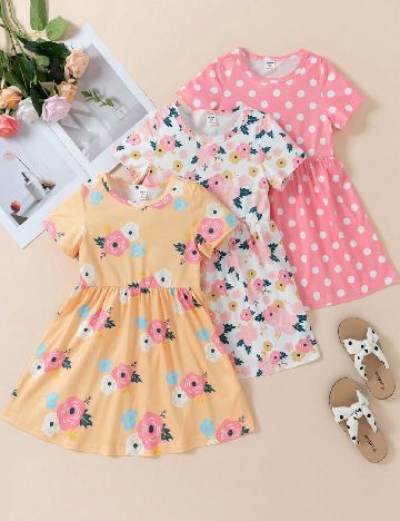 Set Rochii 3 bucati Shein Kids, mix culori