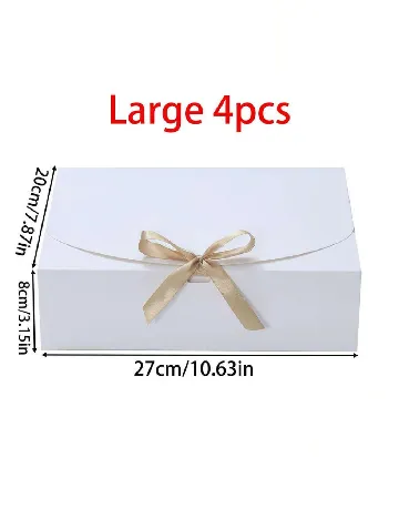 Set cutii carton 4 bucati SHEIN, alb Alb