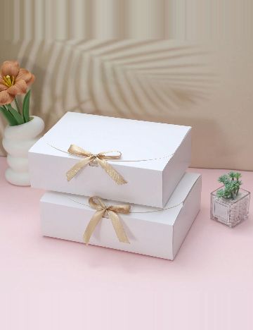 Set cutii carton 4 bucati SHEIN, alb