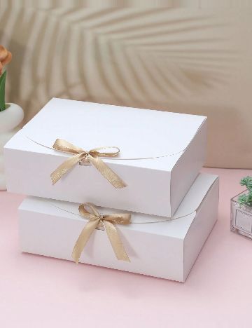 Set cutii carton 2 bucati SHEIN, alb