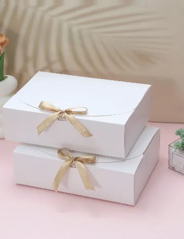 Set cutii carton 2 bucati SHEIN, alb Alb