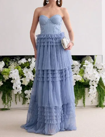 Rochie lunga MOTF, albastru deschis Albastru