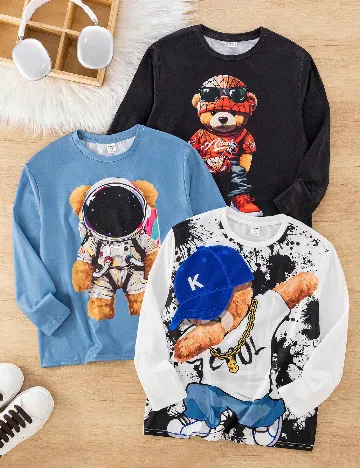 Set bluze 3 bucati Shein Kids, mix culori Mix culori