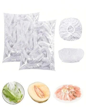 Set pungi pentru acoperit alimente, 100 buc SHEIN, transparent