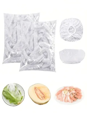 Set pungi pentru acoperit alimente, 100 buc SHEIN, transparent Alb