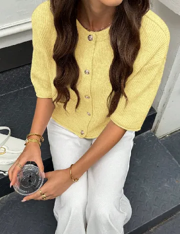 Cardigan SHEIN, galben Galben