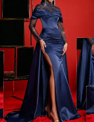 Rochie lunga MOTF, bleumarin Albastru