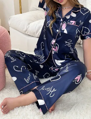 Pijama SHEIN, bleumarin Albastru