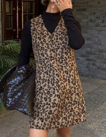 Rochie scurta Dazy, animal print Animal print