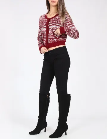 Cardigan Zara, rosu/alb Rosu