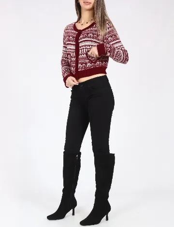 Cardigan Zara, rosu/alb Rosu