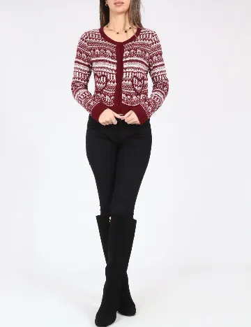 Cardigan Zara, rosu/alb Rosu