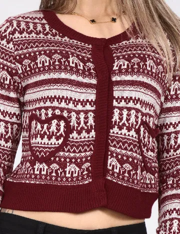 Cardigan Zara, rosu/alb Rosu