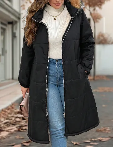 Geaca SHEIN CURVE, negru Negru