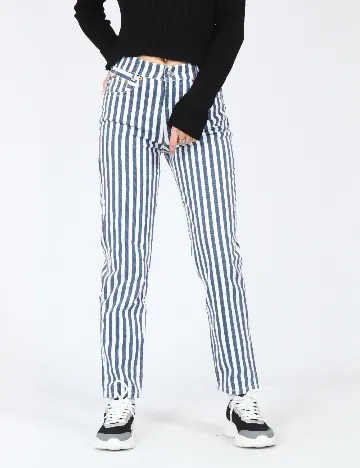 Blugi Zara, alb/albastru Alb