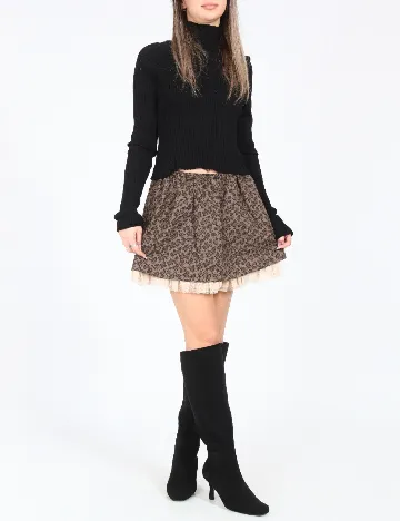 Fusta Zara, maro/negru Maro