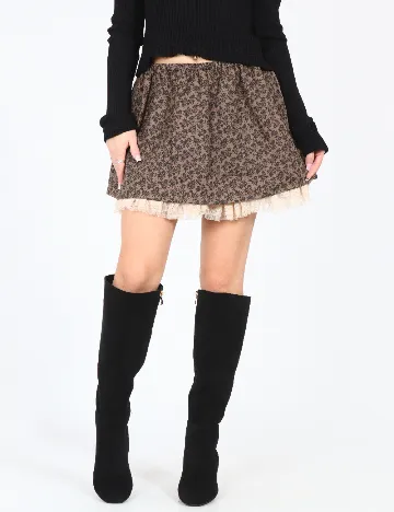 Fusta Zara, maro/negru Maro